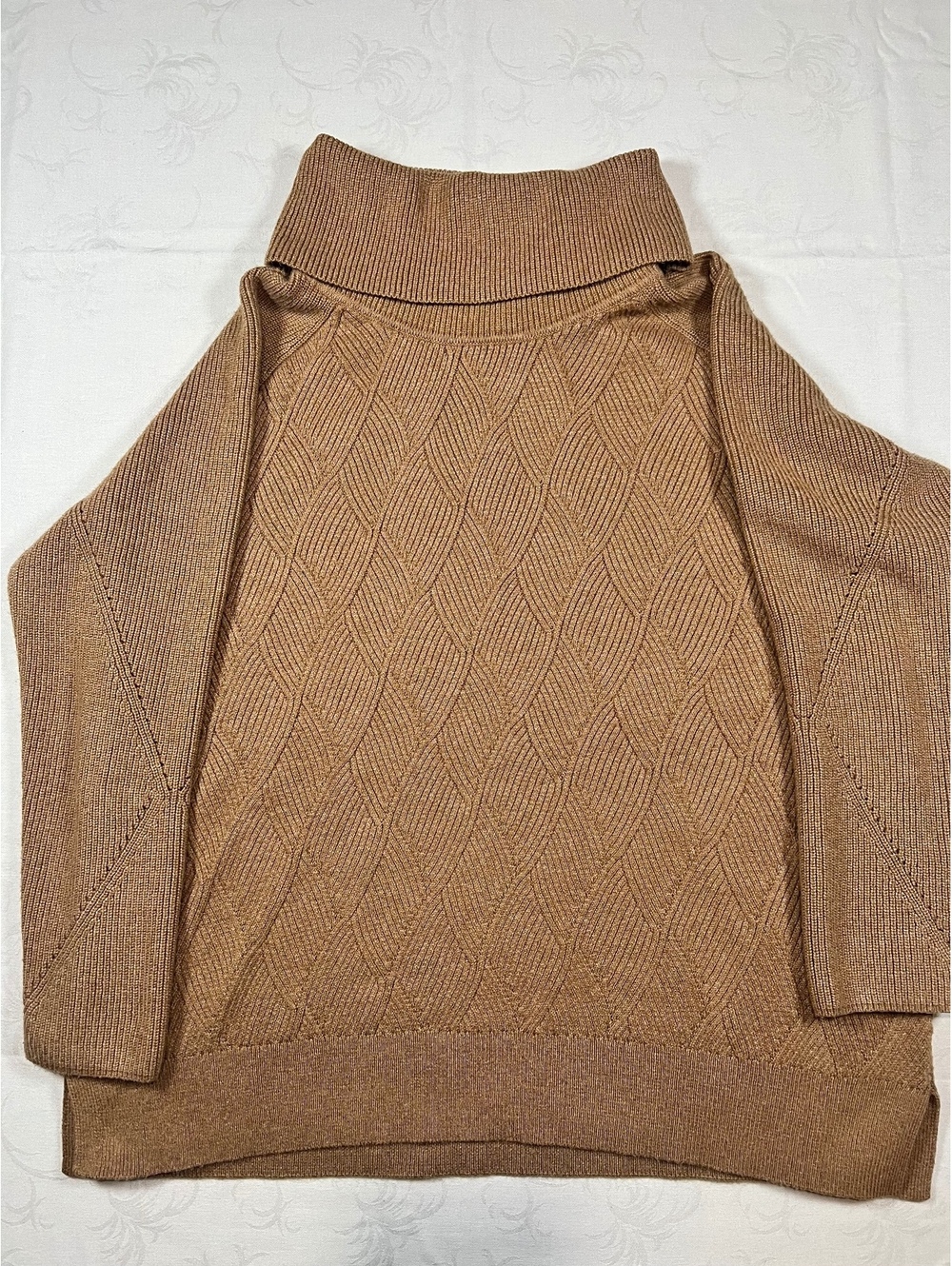 Talbots Womans Cowl Neck Brown  Knit Sweater Size XL
